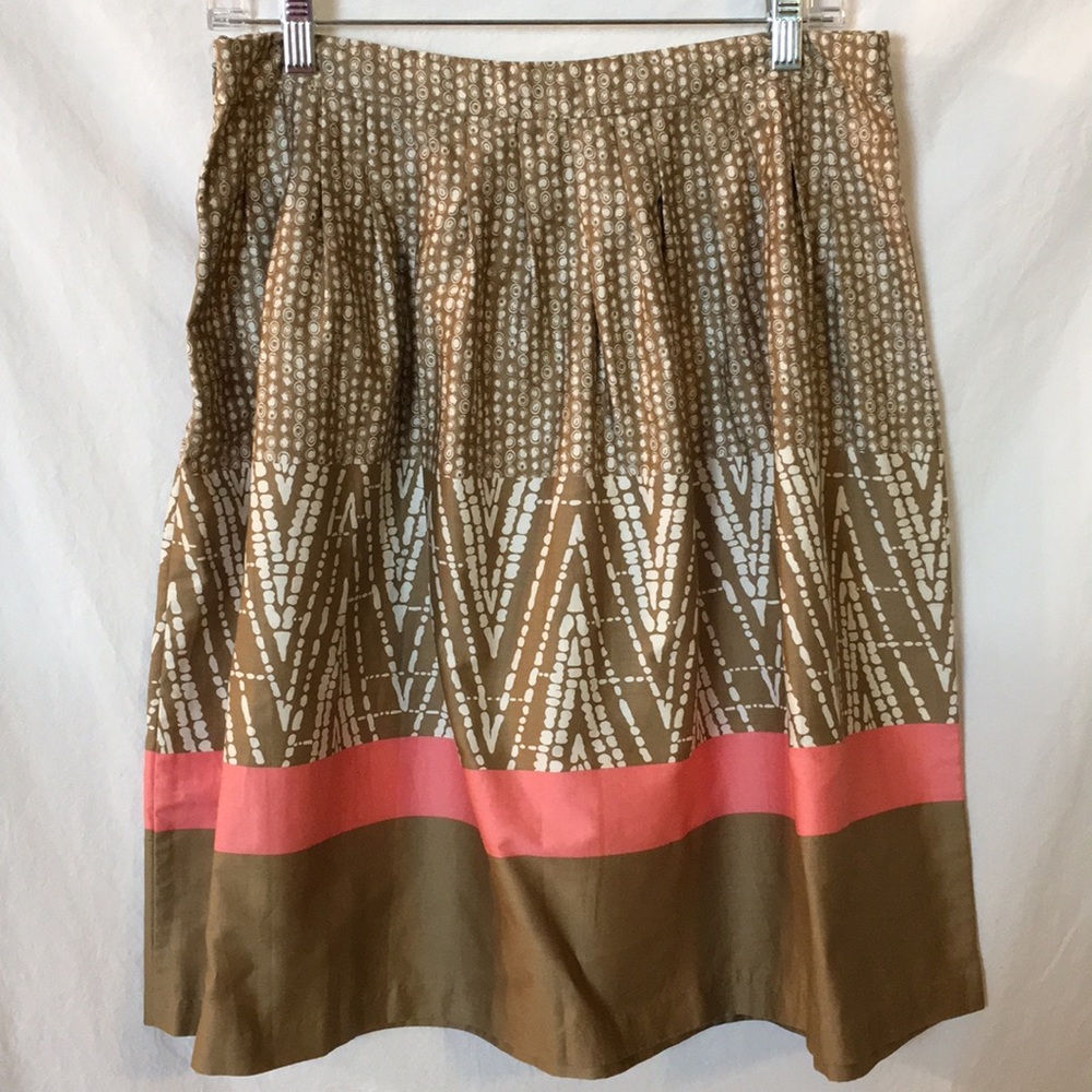 Abstract Midi A-line Skirt Size 8